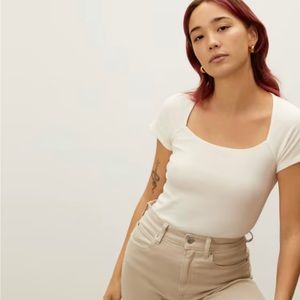 Everlane Stretch Rib Squareneck Tee